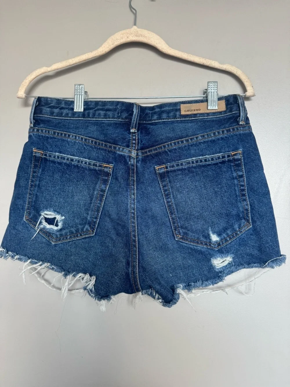 GRLFRND Cindy High-Rise Jean Shorts in Babylon Blue Size 27